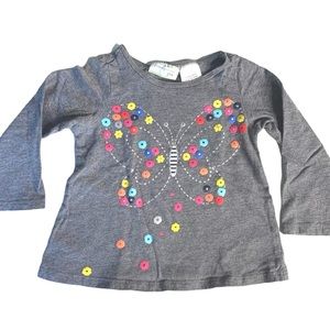 First Impression 18M long tee EUC sequin butterfly